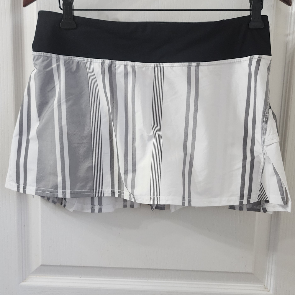 Lululemon Athletica Black and White Striped Skort